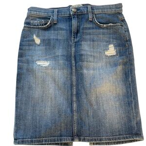 Current/Elliott The Stiletto Pencil Distressed Demim Skirt Size 26-0